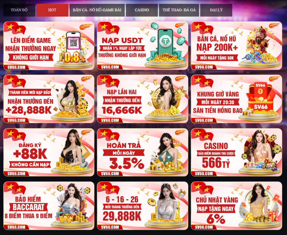 Khuyến mãi SV66 - Tổng hợp về những chương trình ưu đãi hot 5 Chương trình khuyến mãi cho tân thủ SV66